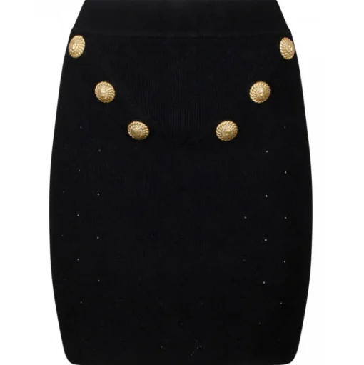 Balmain - Fine Knit Skirt - Black - Balmain Exclusive Luxury Collection - Avvenice