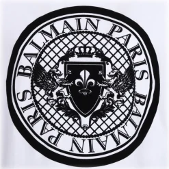 Balmain - Flocked Coin T-Shirt - White - Balmain Exclusive Luxury Collection - Avvenice