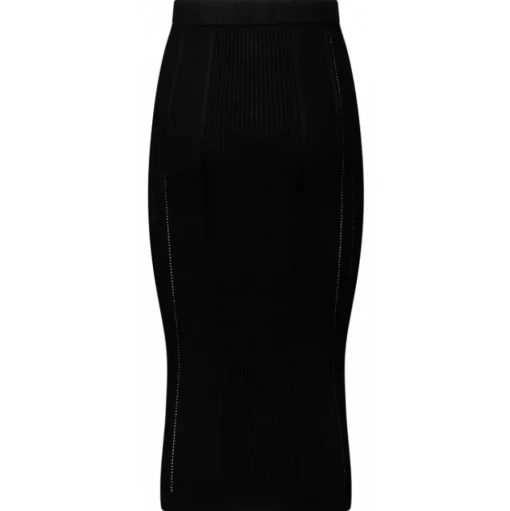 Balmain - Knit Midi Skirt - Black - Balmain Exclusive Luxury Collection - Avvenice