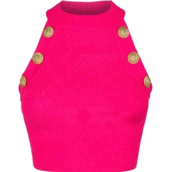 Balmain - Knitted Vest - Fuchsia - Balmain Exclusive Luxury Collection - Avvenice