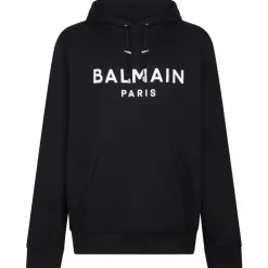 Balmain - Logo Print Hoodie - Black - Balmain Exclusive Luxury Collection - Avvenice