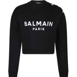 Balmain - Logo Print Sweatshirt - Black - Balmain Exclusive Luxury Collection - Avvenice