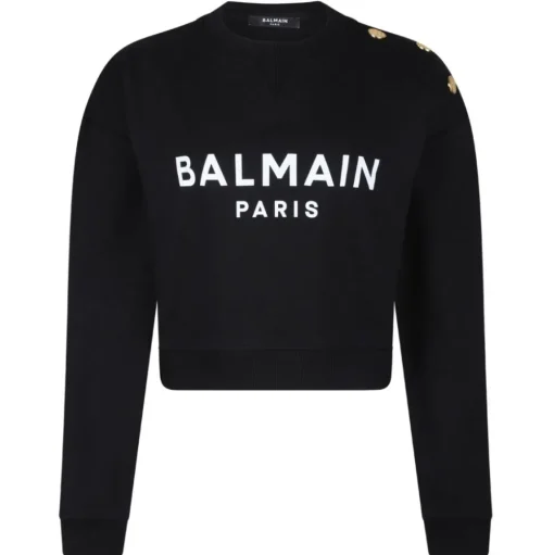 Balmain - Logo Print Sweatshirt - Black - Balmain Exclusive Luxury Collection - Avvenice