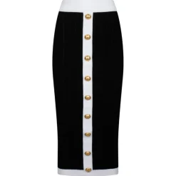 Balmain - Midi Skirt - Black White - Balmain Exclusive Luxury Collection - Avvenice