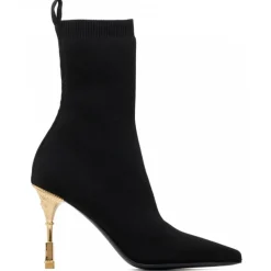 Balmain - Moneta Knitted Ankle Boots - Black - Balmain Exclusive Luxury Collection - Avvenice