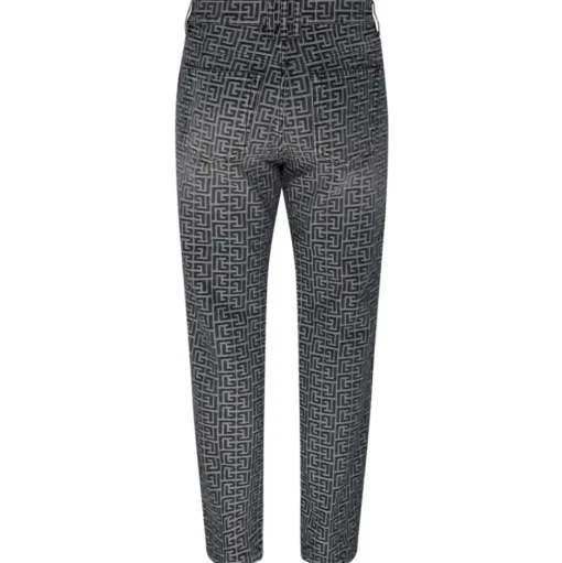 Balmain - Monogram Jacquard Jeans - Black White - Balmain Exclusive Luxury Collection - Avvenice