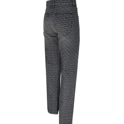 Balmain - Monogram Jacquard Jeans - Black White - Balmain Exclusive Luxury Collection - Avvenice