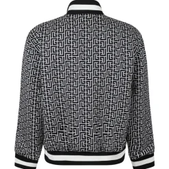 Balmain - Monogram Reversible Bomber Jacket - Black White - Balmain Exclusive Luxury Collection - Avvenice