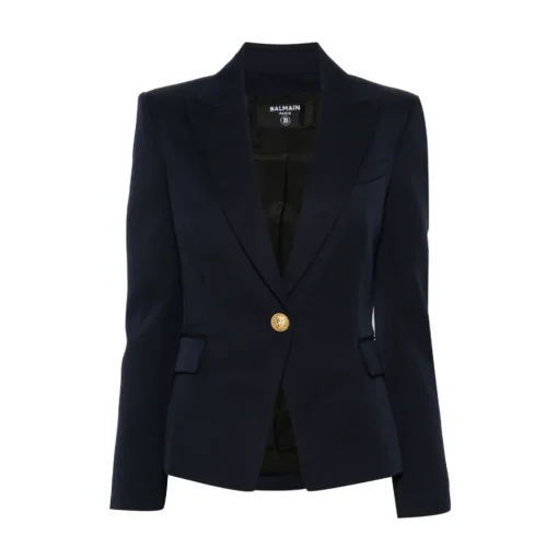 Balmain - One Button Wool Jacket - Marine - Balmain Exclusive Luxury Collection - Avvenice