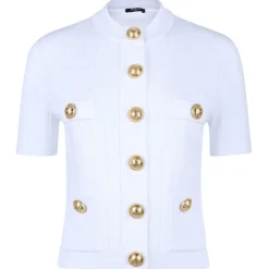 Balmain - Pointelle Knit Cardigan - White - Balmain Exclusive Luxury Collection - Avvenice