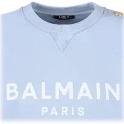 Balmain - Printed Sweatshirt - Light Blue - Balmain Exclusive Luxury Collection - Avvenice