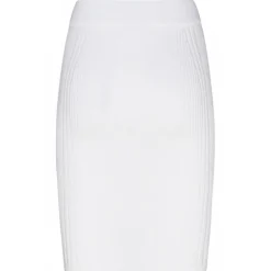 Balmain - Ribbed Knit Pencil Skirt - White - Balmain Exclusive Luxury Collection - Avvenice