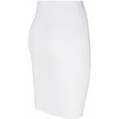 Balmain - Ribbed Knit Pencil Skirt - White - Balmain Exclusive Luxury Collection - Avvenice