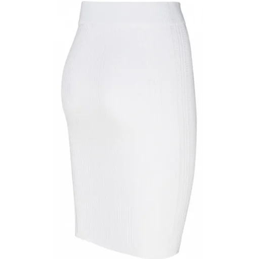 Balmain - Ribbed Knit Pencil Skirt - White - Balmain Exclusive Luxury Collection - Avvenice