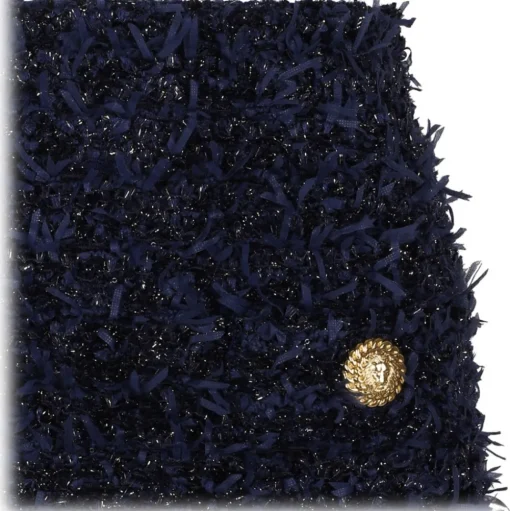 Balmain - Tweed Mini Skirt - Dark Blue - Balmain Exclusive Luxury Collection - Avvenice
