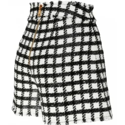 Balmain - Virgin Wool Tweed Shorts - Black White - Balmain Exclusive Luxury Collection - Avvenice
