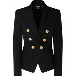 Balmain - Wool Double Breasted Blazer - Black - Balmain Exclusive Luxury Collection - Avvenice