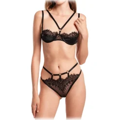 Belarex - Brussels Thong - Black - Thong - Lingerie - Luxury Exclusive Collection - Avvenice