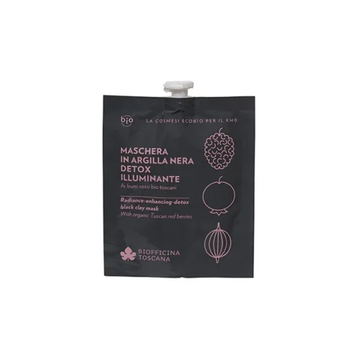 Biofficina Toscana - Radiance-Enhancing-Detox Black Clay Mask - Facial Line - Organic Vegan Cosmetics - Avvenice