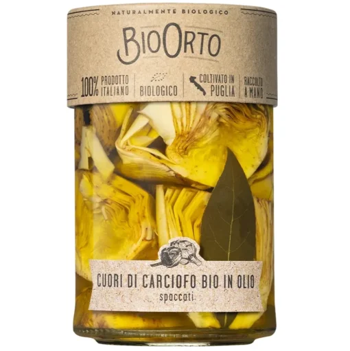 BioOrto - Organic Artichoke Hearts in Oil - Organic Preserved Foods - 350 g - Avvenice