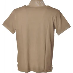 BoB Company - Short Sleeves Polo Shirt with Print - Sand - T-Shirt - Made in Italy - Luxury Exclusive Collection - Avvenice