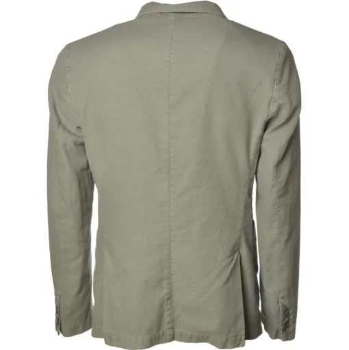 BoB Company - Single-Breasted Jacket in Delavè Fabric - Sage - Jacket - Made in Italy - Luxury Exclusive Collection - Avvenice