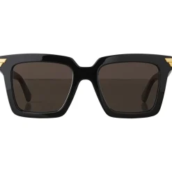 Bottega Veneta - Acetate Square Oversize Sunglasses - Black Grey - Sunglasses - Bottega Veneta Eyewear - Avvenice