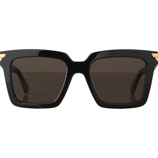 Bottega Veneta - Acetate Square Oversize Sunglasses - Black Grey - Sunglasses - Bottega Veneta Eyewear - Avvenice