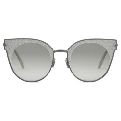 Bottega Veneta - Cross Metal Cat Eye Sunglasses - Ruthenium Green - Sunglasses - Bottega Veneta Eyewear - Avvenice