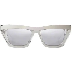 Bottega Veneta - D-Frame Sunglasses - Silver White - Sunglasses - Bottega Veneta Eyewear - Avvenice