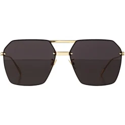 Bottega Veneta - Metal Angular Sunglasses - Brown Gold - Sunglasses - Bottega Veneta Eyewear - Avvenice
