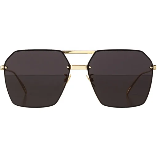 Bottega Veneta - Metal Angular Sunglasses - Brown Gold - Sunglasses - Bottega Veneta Eyewear - Avvenice