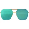 Bottega Veneta - Metal Angular Sunglasses - Green Gold - Sunglasses - Bottega Veneta Eyewear - Avvenice