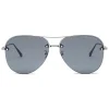 Bottega Veneta - Metal Aviator Sunglasses - Ruthenium Black Blue - Sunglasses - Bottega Veneta Eyewear - Avvenice