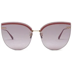Bottega Veneta - Metal Cat Eye Sunglasses - Burgundy Pink - Sunglasses - Bottega Veneta Eyewear - Avvenice