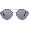 Bottega Veneta - Metal Classic Sunglasses Brunished with Smoked Lenses - Black - Sunglasses - Bottega Veneta Eyewear - Avvenice