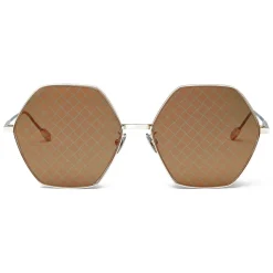 Bottega Veneta - Metal Hexagonal Oversize Sunglasses - Gold Green - Sunglasses - Bottega Veneta Eyewear - Avvenice