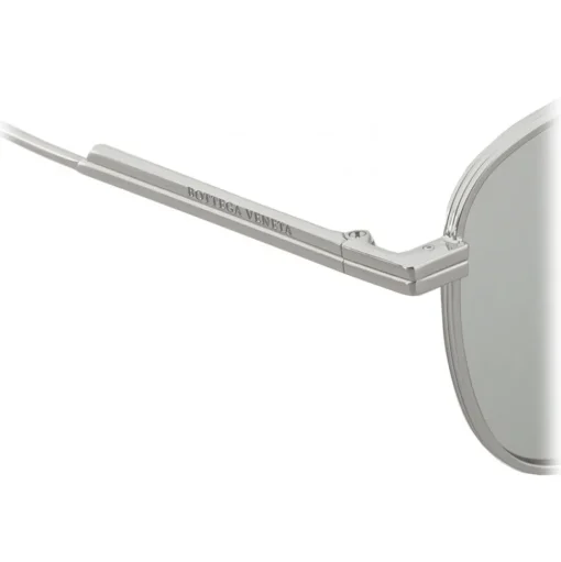 Bottega Veneta - Metal Square Sunglasses - Ruthenium Grey - Sunglasses - Bottega Veneta Eyewear - Avvenice