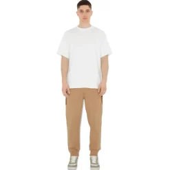 Burberry - Check Panel Cotton Blend Jogging Pants - Camel - Exclusive Burberry Collection - Avvenice