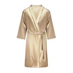 by Dariia Day - Long Silk Robe - French Beige - Fashion - New Collection - Mulberry Silk - Artisan Silk Robe - Luxury - Avvenice