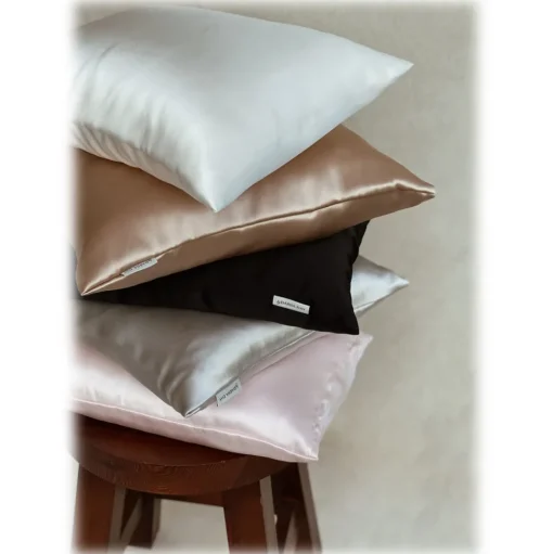 by Dariia Day - Pure Silk Pillow - Silver Grey - Fashion - Mulberry Silk - Artisan Silk Pillow - Luxury - Avvenice