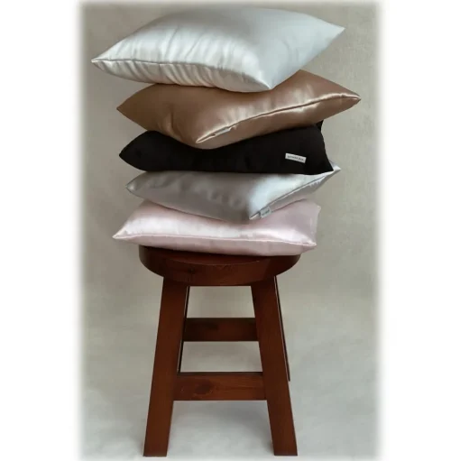by Dariia Day - Pure Silk Pillow - Silver Grey - Fashion - Mulberry Silk - Artisan Silk Pillow - Luxury - Avvenice