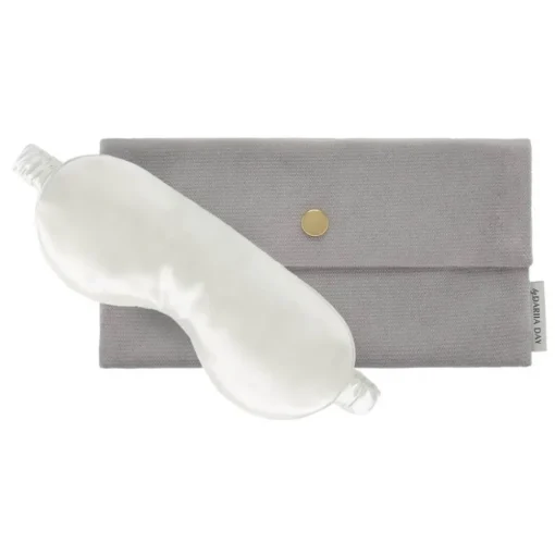 by Dariia Day - Silk Eyemask - Powder White - Bedding - Home - Mulberry Silk - Artisan Silk Eyemask - Luxury - Avvenice