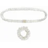 by Dariia Day - Silk Headband and Scrunchie Set - Powder White - Mulberry Silk - Artisan Silk Headband and Scrunchie - Luxury - Avvenice