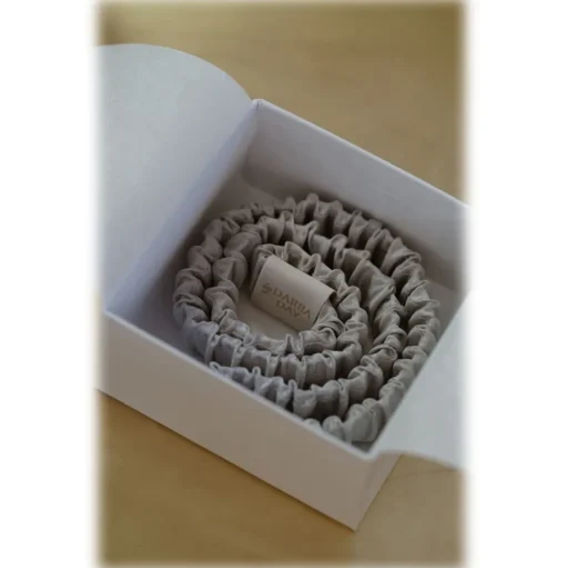 by Dariia Day - Silk Headband and Scrunchie Set - Silver Grey - Mulberry Silk - Artisan Silk Headband and Scrunchie - Luxury - Avvenice
