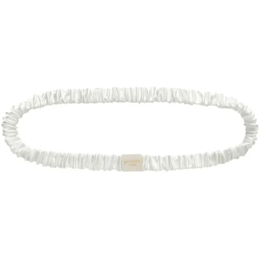 by Dariia Day - Silk Headband - Powder White - Fashion - Mulberry Silk - Artisan Silk Headband - Luxury - Avvenice