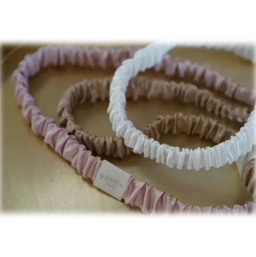 by Dariia Day - Silk Headband - Powder White - Fashion - Mulberry Silk - Artisan Silk Headband - Luxury - Avvenice