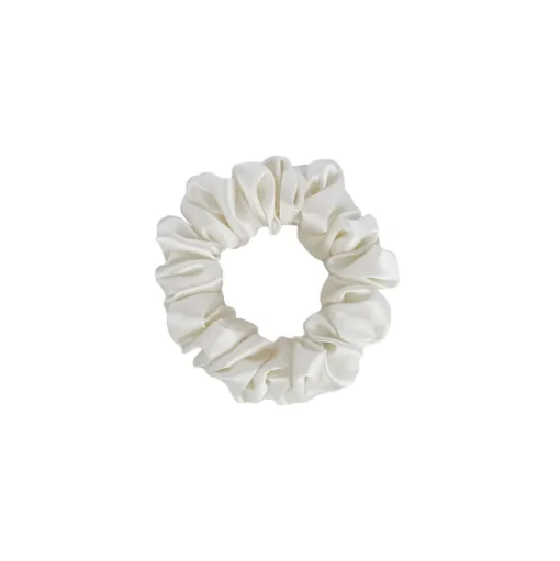 by Dariia Day - Silk Scrunchie - Powder White - Fashion - Accessories - Mulberry Silk - Artisan Silk Scrunchie - Luxury - Avvenice