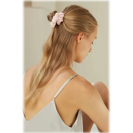 by Dariia Day - Silk Scrunchie - Blush Pink - Fashion - Accessories - Mulberry Silk - Artisan Silk Scrunchie - Luxury - Avvenice