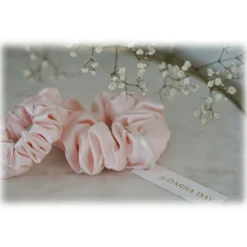 by Dariia Day - Silk Scrunchie - Blush Pink - Fashion - Accessories - Mulberry Silk - Artisan Silk Scrunchie - Luxury - Avvenice